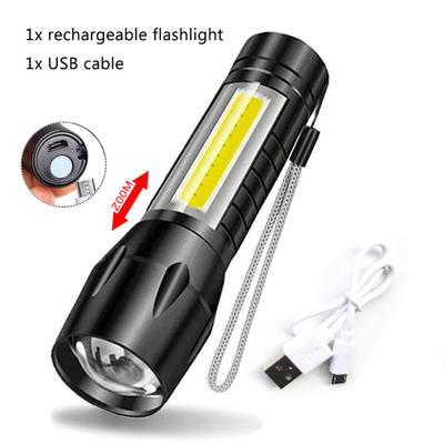 Portable Rechargeable Zoom LED Flashlight Mini Flash Light  Camping Lamp