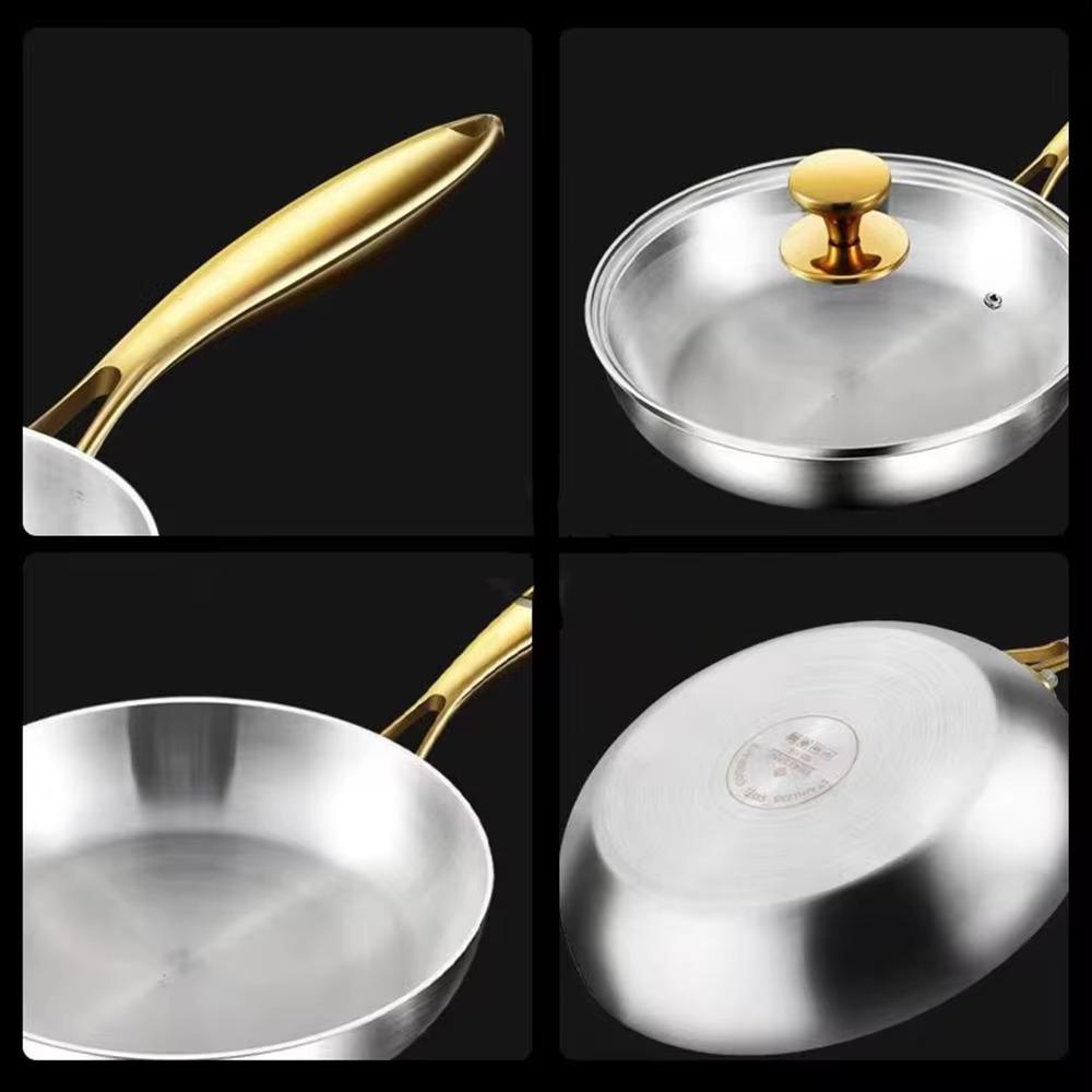 Universal Uncoated Frying Pan Non-stick Steak Skillets Household Cooking Pot  Stove