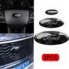 3PCS Car Front Hood Emblem Rear Decal for Ford Focus DFFJHN7 Edge Mondeo Everest Taurus Exolorer Escape ESCORT Steering Wheel Sticker