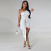 One-Shoulder Long Sleeve Sequined Bodycon Party Dress for Women