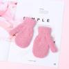 Hot Sale Winter Soft Warm Baby Lovely Full Fingers Kids Gloves Coral Plush Mittens Candy Color