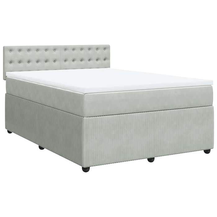 Maison Exclusive - Sommier à lattes de lit et matelas Gris clair 160x200cm Velours