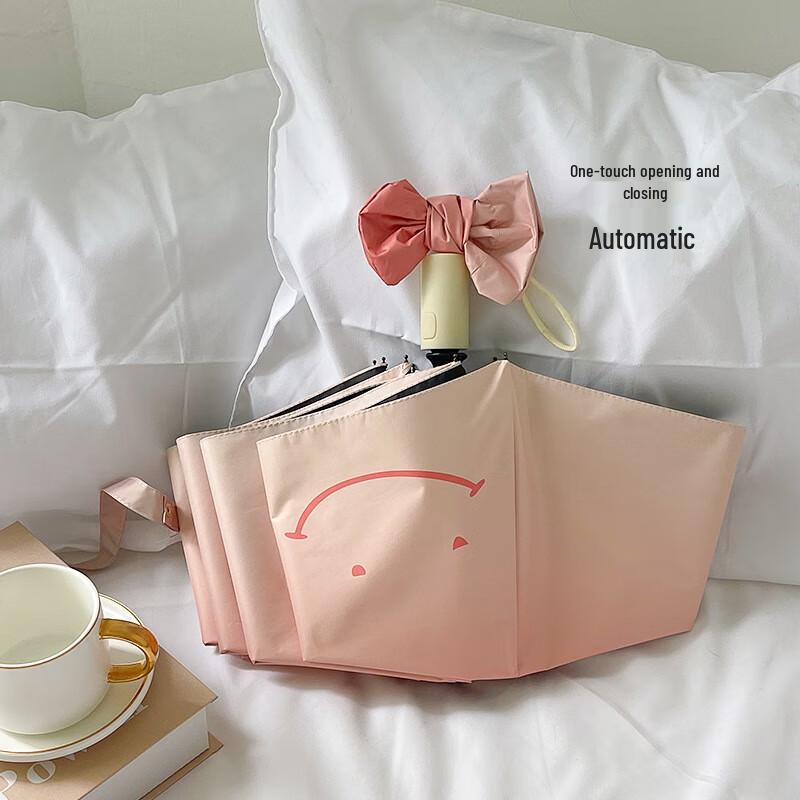 

Gradient Blush Automatic Wooden Handle Sun/Rain Umbrella