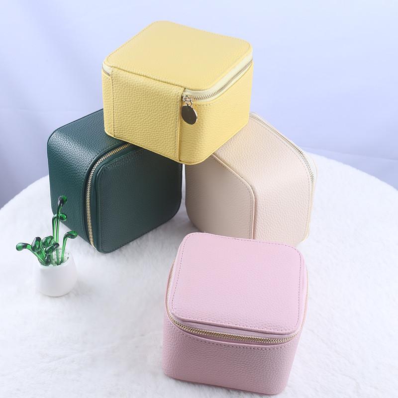 Jewelry Organizer Portable Travel Pouch With Soft Leather For Earrings And Rings