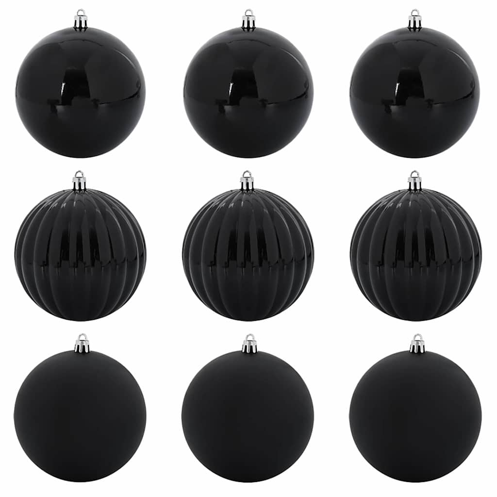 Christmas Tree Ornament Set XL 9 pcs Black Plastic