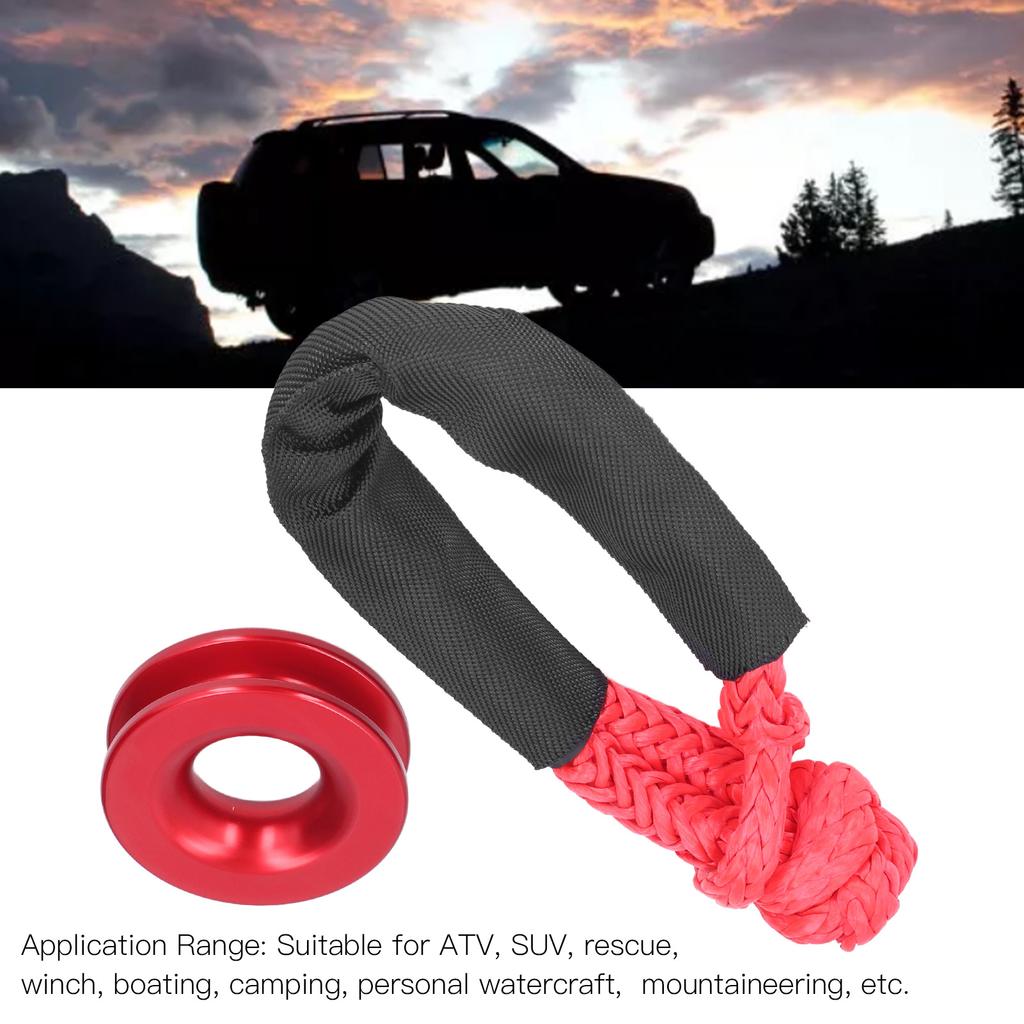 Recovery   Kit Synthetic Soft Shackle Rope Aluminium Alloy Snatch   for ATV UTV SUV Truck