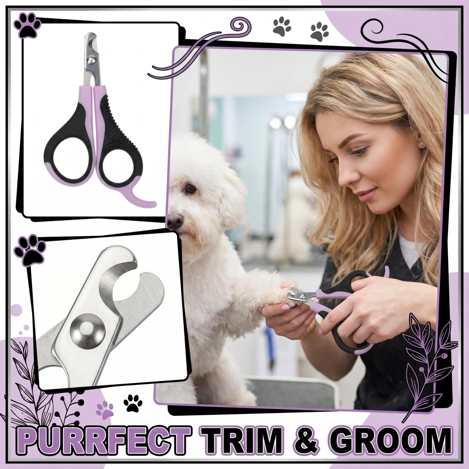 

Pet Nail Clippers Professional Grooming Tool Stainless Steel Blade Safety Guard Comfortable Handle for Small Medium Dogs Cats one size фіолетовий