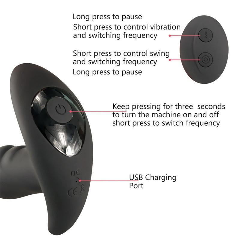 Bezdrátové dálkové ovládání Vibrátor řiti Zatahovací Vibrátor řiti Zástrčka pro masáž řiti Sexuální hračky S