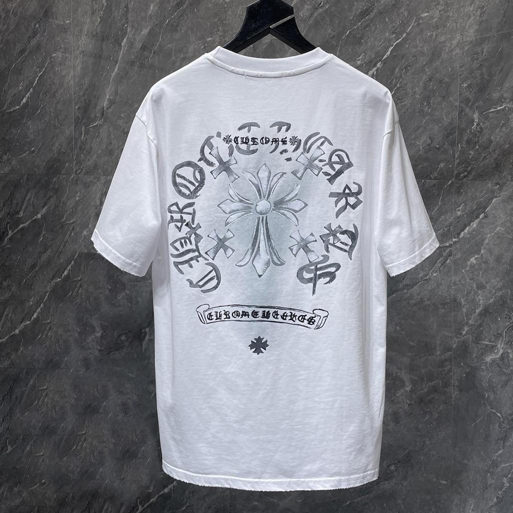 8931 CHROME HEARTS 2026 Summer New High Quality Cotton Round Neck Loose Large Size Men's and Women's T-shirt Couple T-shirt