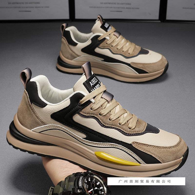 Sports men's shoes four seasons velvet warm cotton shoes leather surface waterproof, non-slip and wear-resistant work leisure work labor protect