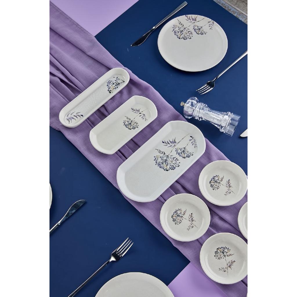 Gera Flower Patterned Luxury Ceramic 16 Piece Square Breakfast Set For 6 Persons