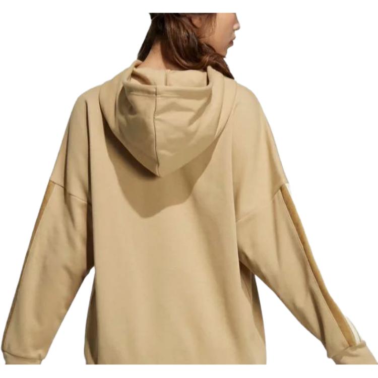 adidas Letter Print Hooded American Sweatshirt Men Sweatshirt Brown H45533