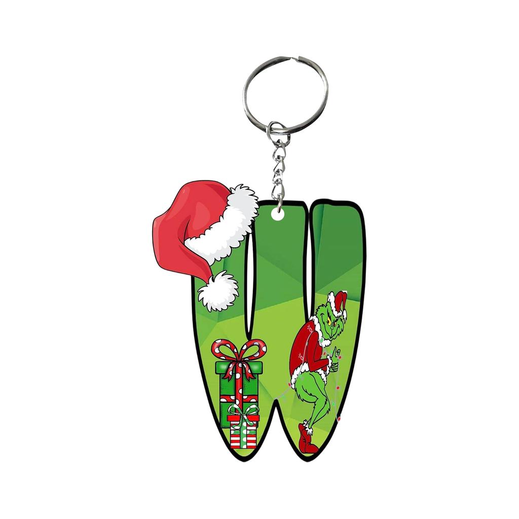 Santa 2D Flat Acrylic Christmas Tree Hanging Decoration Sports Car Decoration Flat Decoration Pendant