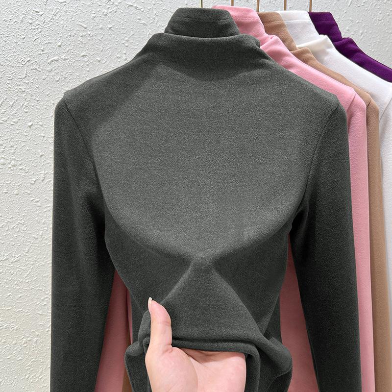 

Двусторонняя бархатная базовая рубашка с высоким воротником, женский цельный бархатный утолщенный термотоп, новинка осени и зимы XL