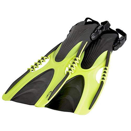 MORGEN SKY Strap Fins for Swimming, Snorkeling, and Diving, YF88 (Green, S/M (Japanese Size 24-25.5))