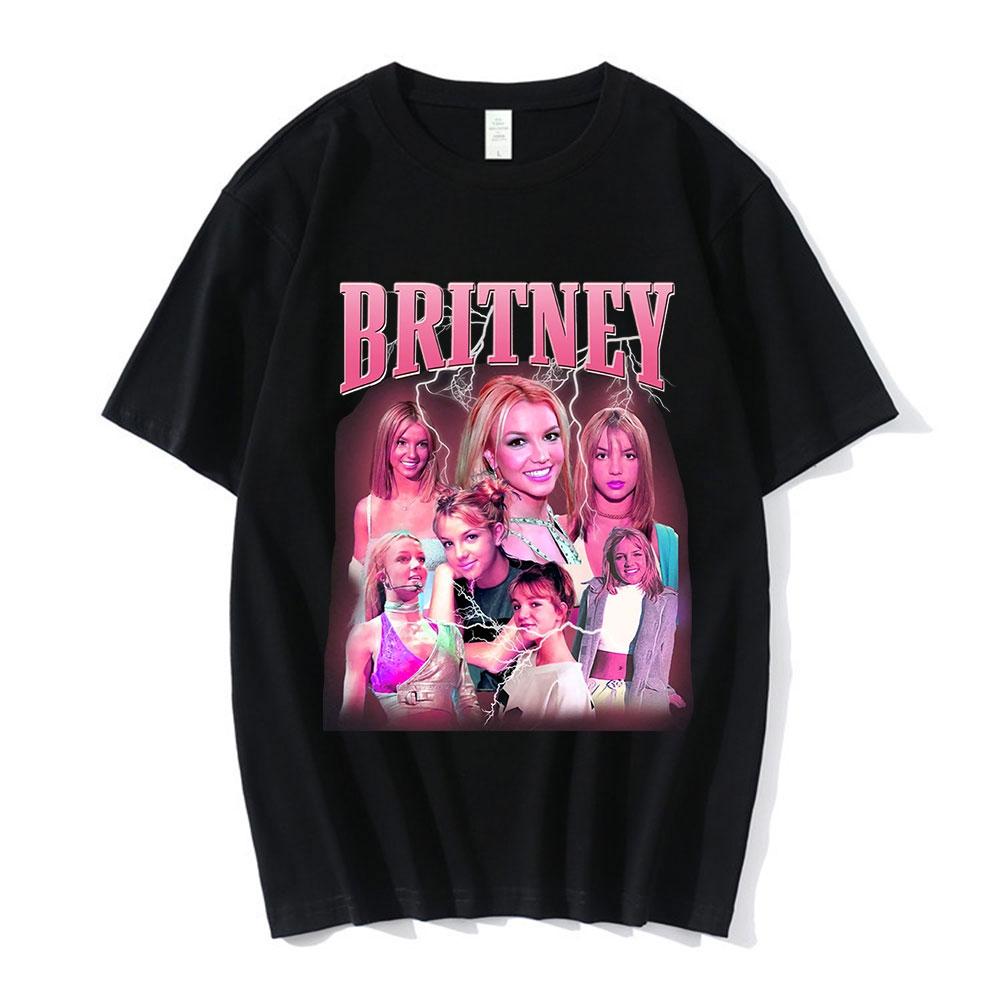90s Singer Britney Spears Beautiful Photo Graphic Print Tshirt Fashion Hip Hop Oversized T Shirt Harajuku Short Sleeve T Shirts