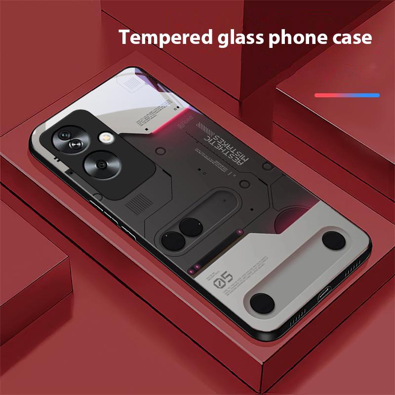 Machine Built-in For Oppo A79 5G 58 78 74 60 4G Reno 11F Realme GT 6 11 Note 50 10 C55 X2 Tempered Glass Black Phone Case