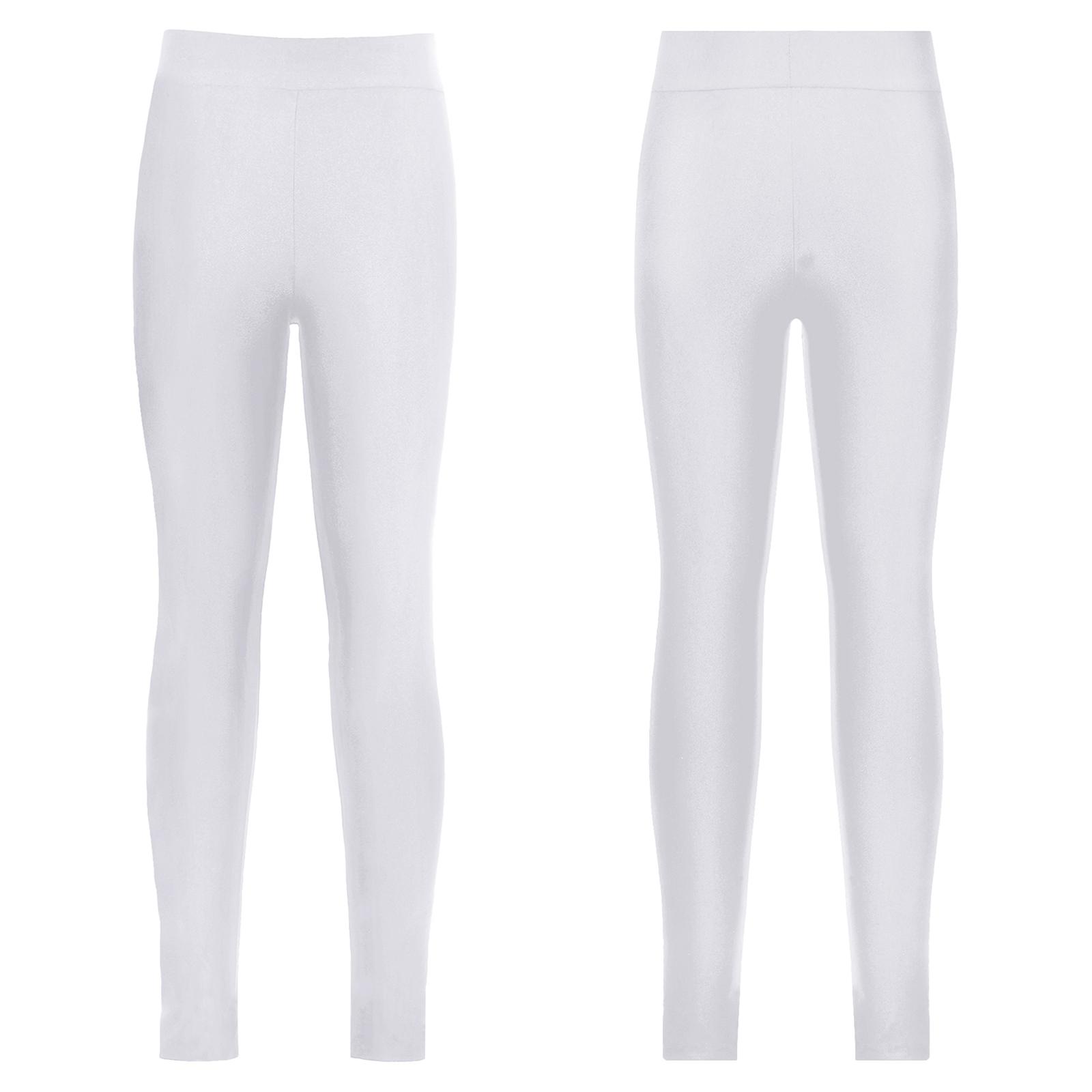 

Спортивные леггинсы для девочек, детские штаны для йоги, спортивные леггинсы для тренировок, фитнеса, колготки для активных танцев 7-8 Years белый