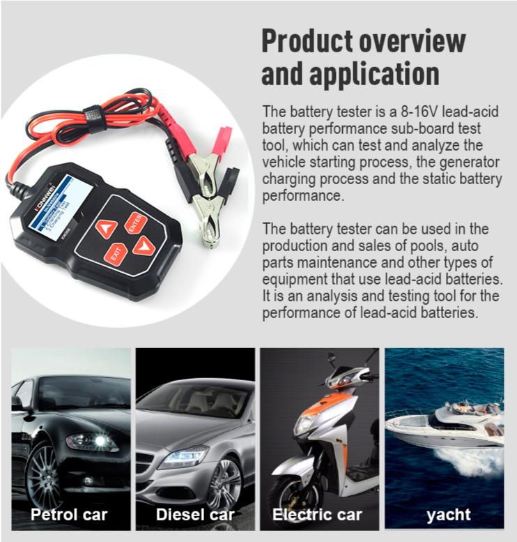 Konnwei KW208 Batteriemessgerät