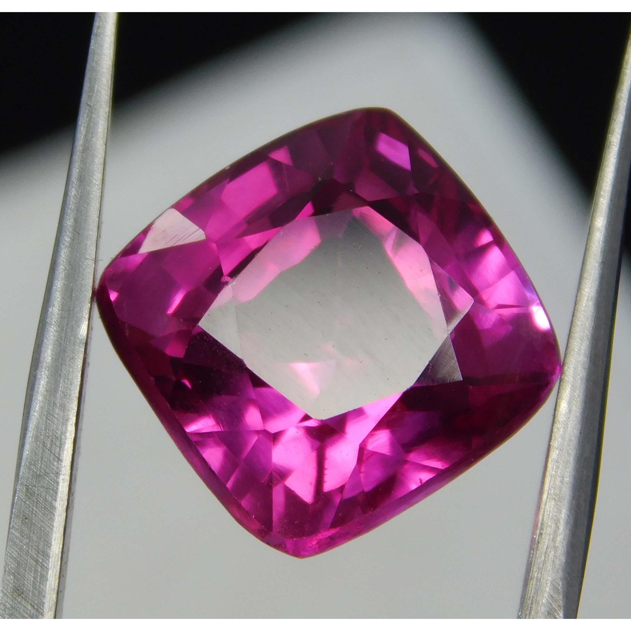 

CERTIFIED 8.25 Ct Natural Ruby Pink Loose Gemstone Square Cushion Cut Ruby Gem A-1260 10.2 mm approx рожевий
