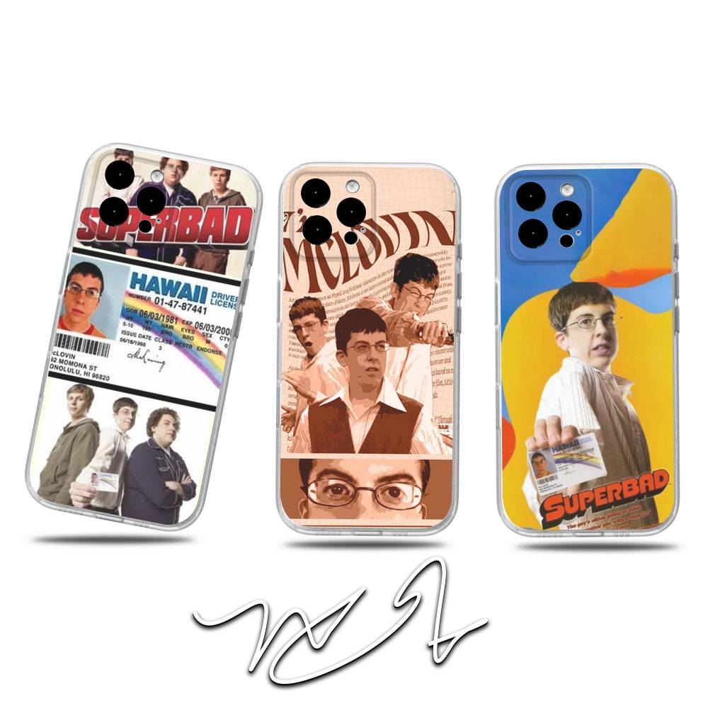 Mclovin M-Movie Superbad Phone Case For iPhone 17,16,15,14,13,12,11 Pro,Max,Plus,X,XS,XR,SE4,E Mini Transparent Soft Cover