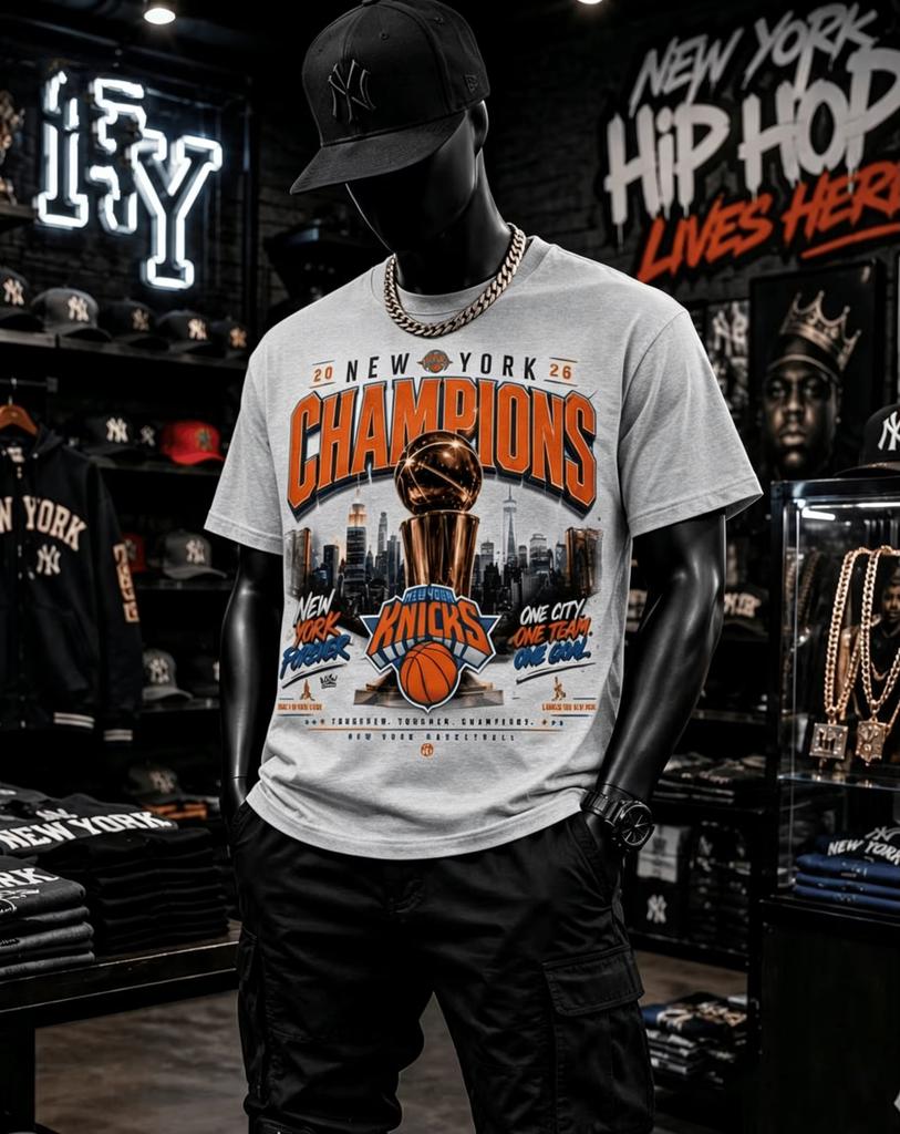 2026 New York Basketball Champions T-shirt, Summer Unisex Fashion Cotton Y2K Fan Gift Y2K Football T-shirt