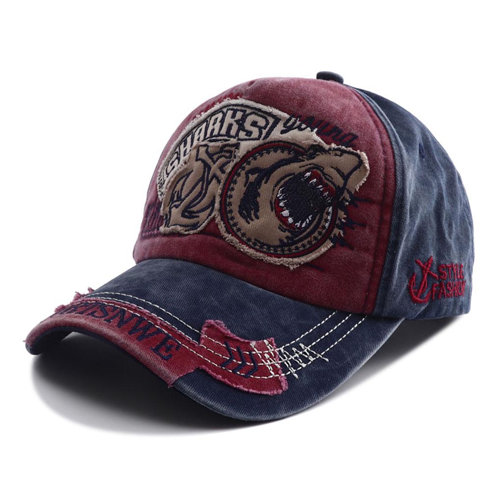 

New Designer Vintage Shark Hat Embroidery Snapback Baseball Cap Casquette Homme Hip Hop Casual Visor Hats For Women Men Adjustable