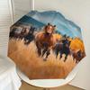 Galloping Freedom: Horse-Themed Outdoor Umbrella with Automatic Opening & Closing, Foldable Design, Iron Frame - Perfect for Fans, Travelers