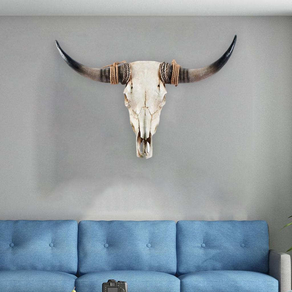 Animal Head Wall Art: Faux Cow Sculpture for Living Room