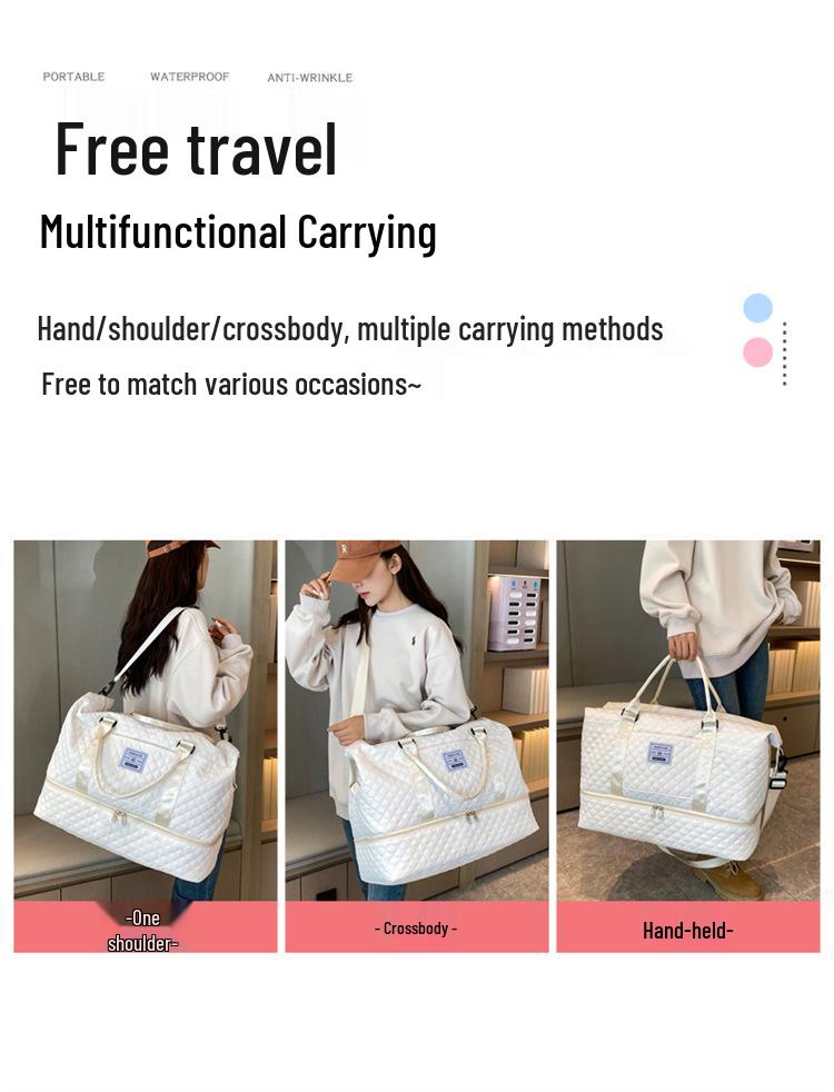 Korean Style Large Capacity Quilted Gym Bag - Yoga, Travel, Crossbody & Mother-Child Handbag