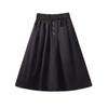 Women's Three-button Casual Fashion Skirt Spring Summer Elastic High-waist Mid-long Skirt