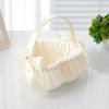 Linen Pearl Flower Basket for Outdoor Wedding - Bridal Handbag or Flower Girl Accessory