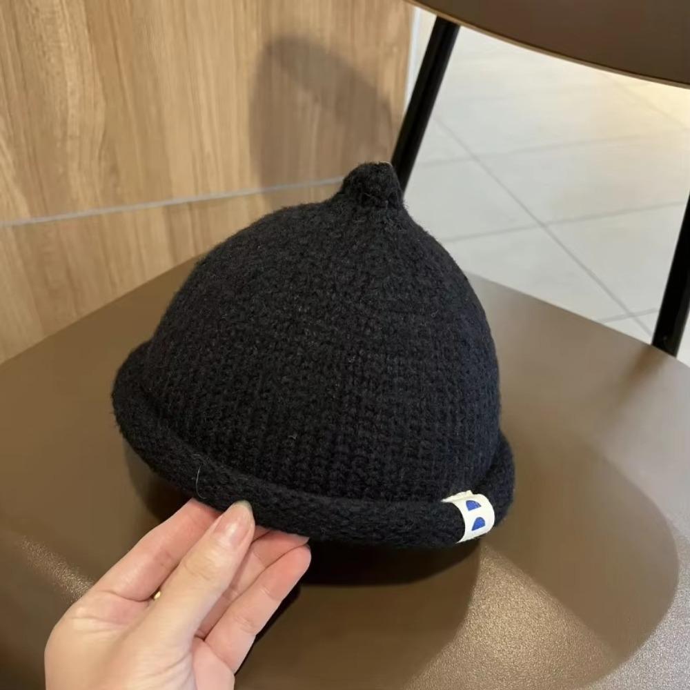 Knitted Autumn Winter Children's Cap Warm Brimless Hat Casual Melon Cap  for 1-5Y Baby