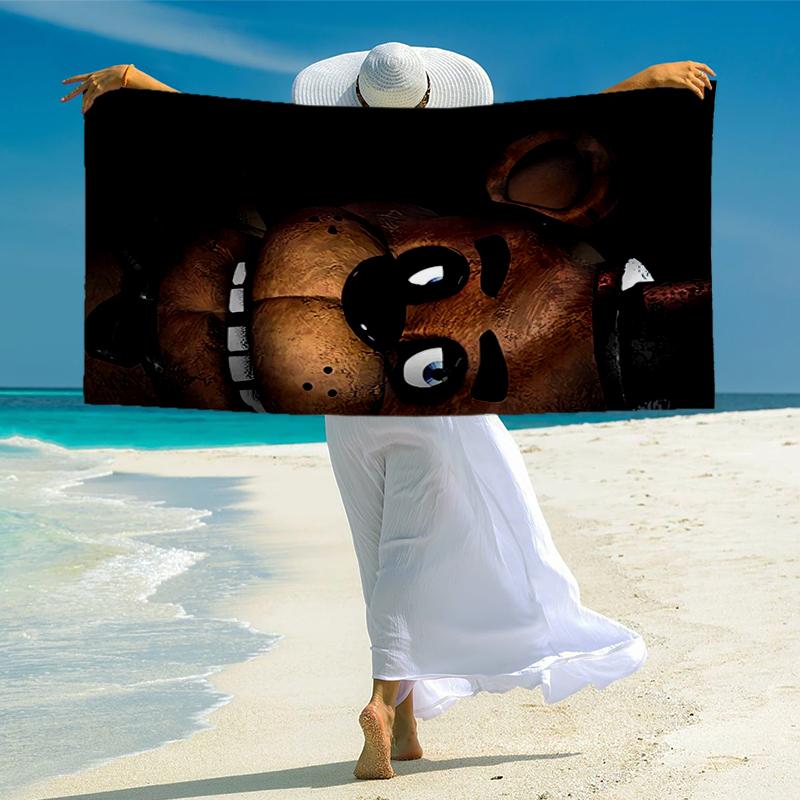 Freddy Bear Fashion Beach Towel: Ideal for Summer Adventures Soft, Absorbent and Quick Drying Suitable for Swimming and Bathing