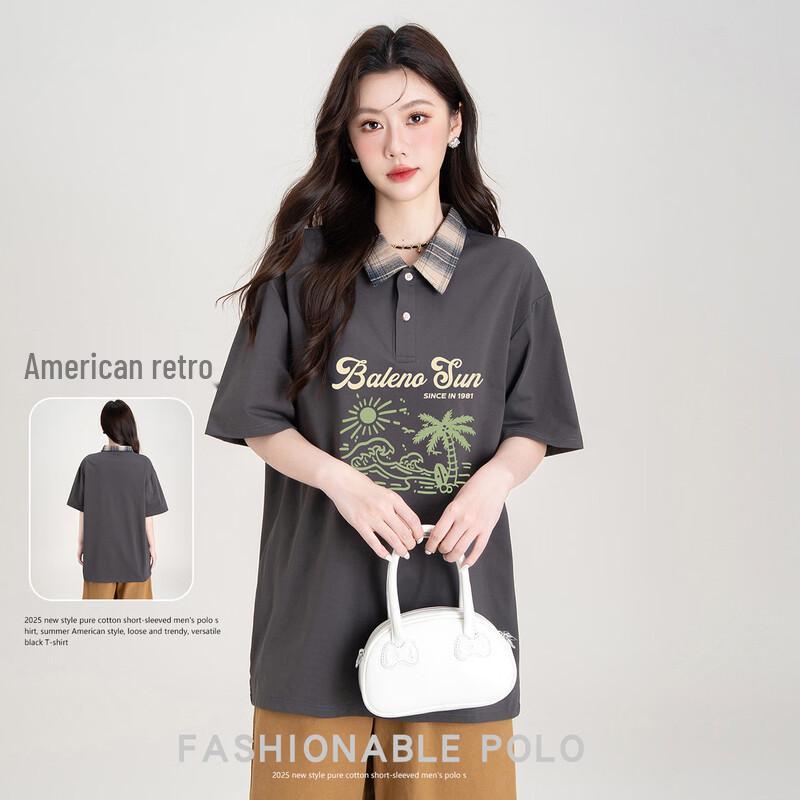 Baleno Women s Plaid Patchwork Polo Shirt 3XL