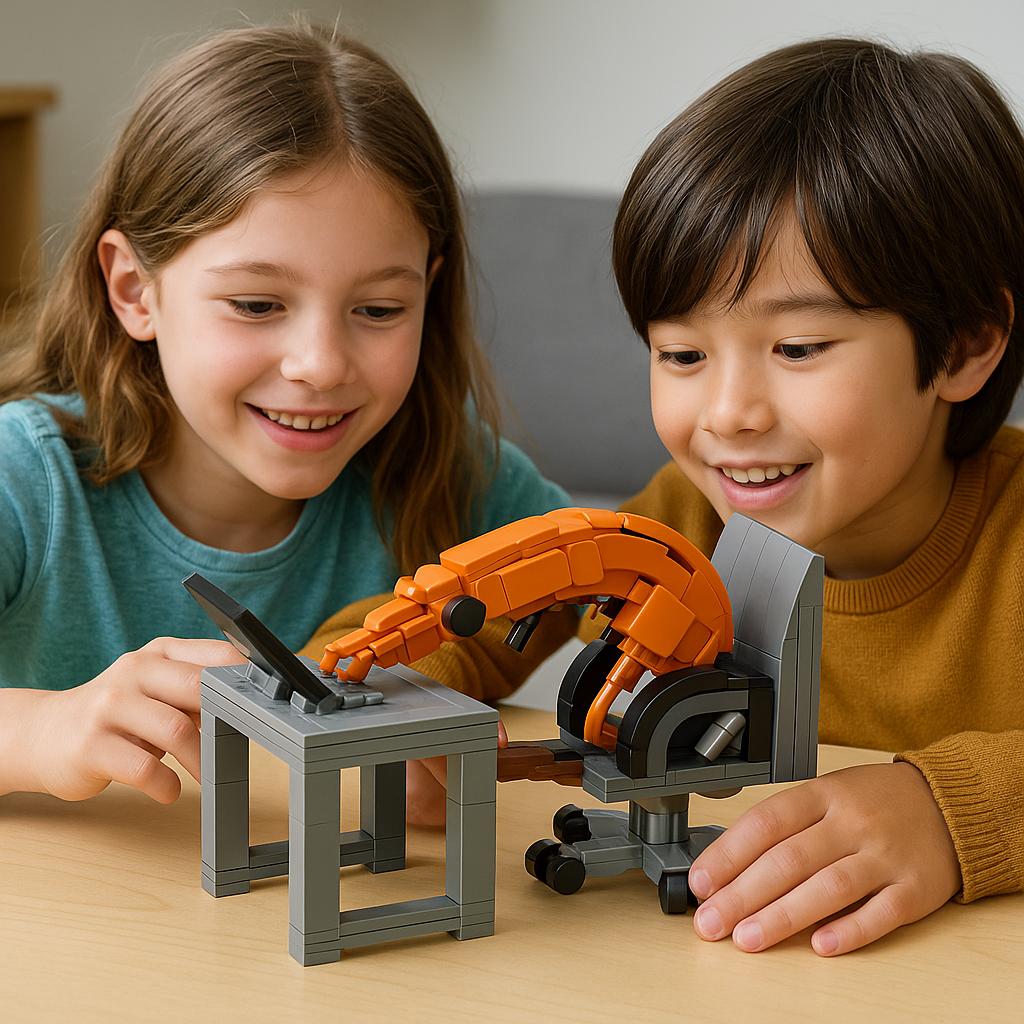MOC Shrimp Hard Work Office Figurines Assembly Model Building Blocks City Brick Prank Toy Set Best Gifts for Boys and Girls Kids