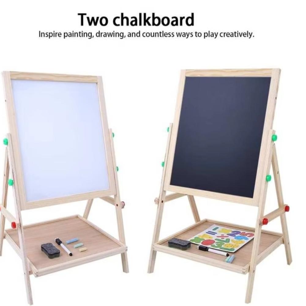 Multifunctional 2In1 Drawing Board Wooden Hanging Blackboard Double Side Blackboard For Kids