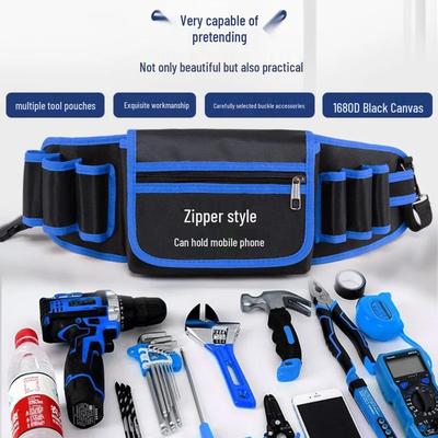Men's Sturdy Electrician Tool Bag - Durable, Portable, Multifunctional Hardware Storage with Tool Belt