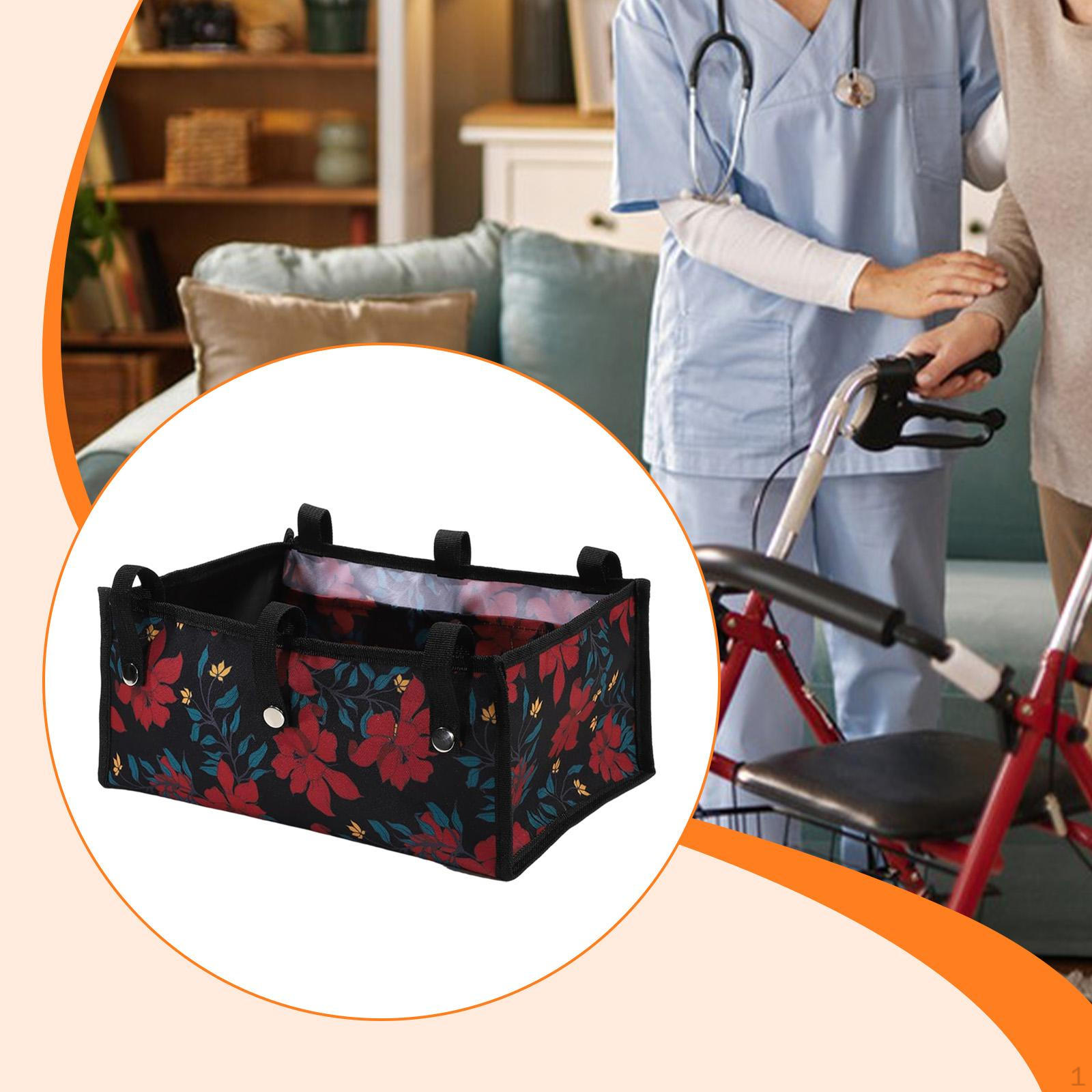 

Bag for under The Seat, Reusable Basket Made of Oxford Fabric, Accessories Rollators, Flowers Small