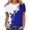 Sommer Mode Floral Color Block Gedruckt Damen Rundhals Kurzarm T-Shirt