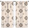 Western Cow Skull Curta,Beige Southwestern Bohemian Geometric Pattern Native Aztec Longhorn Head Cowboy Farmhouse Country