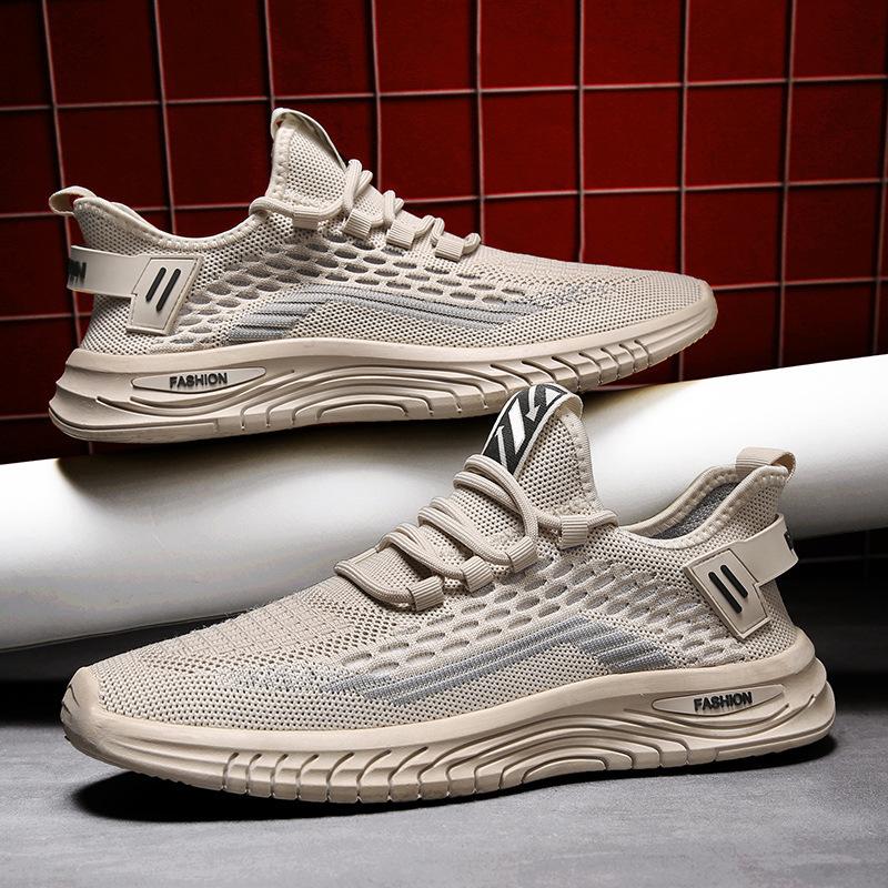 Mesh Fly-woven Breathable Casual Shoes Men, Fashionable, Lightweight and Comfortable Sports Shoes, Versatile Travel Shoes