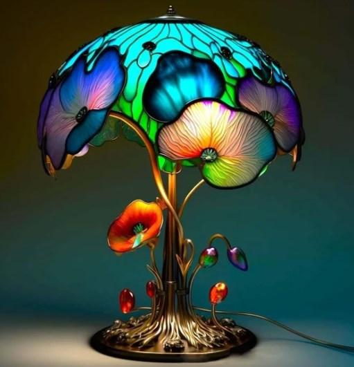 

Креативная настольная лампа из витражного стекла, серия растений, лампа для стола в форме цветка, гриба, улитки, осьминога, из смолы, в стиле ретро, декор, настольная лампа, ночник