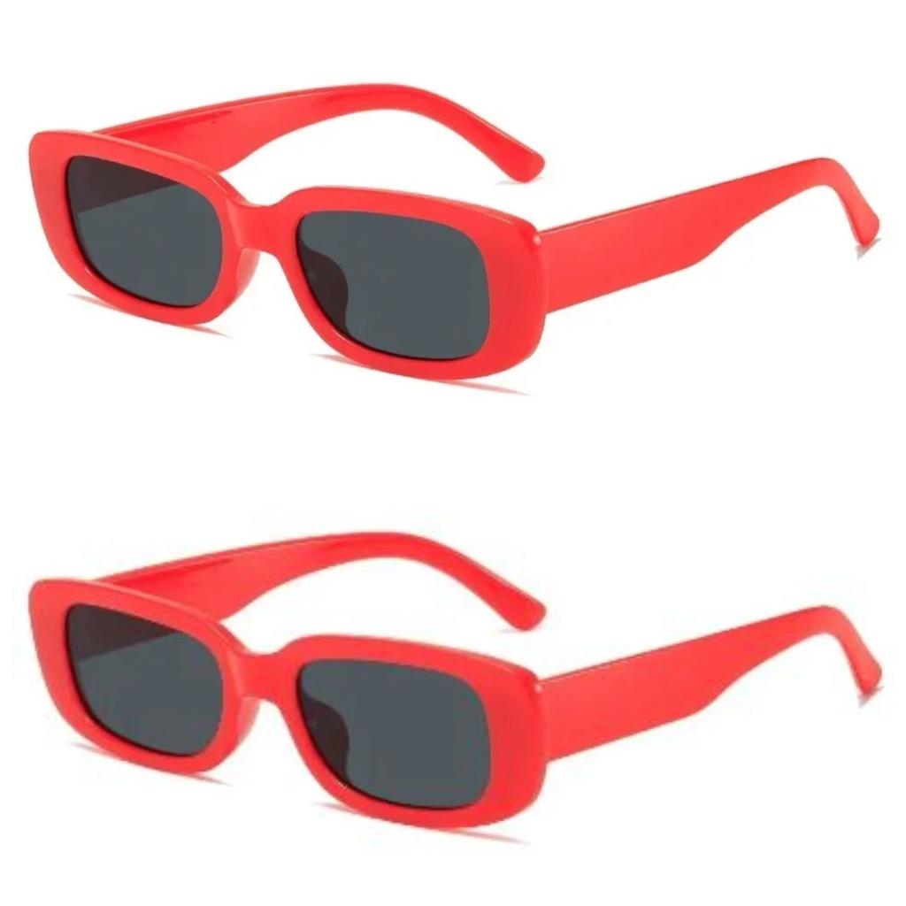 2 Stück Kleine Rechteckige Sonnenbrillen Damen Designer Vintage Sonnenbrillen Damen Klassische Brillen Schwarz Quadratisch Oculos UV400 Brillen