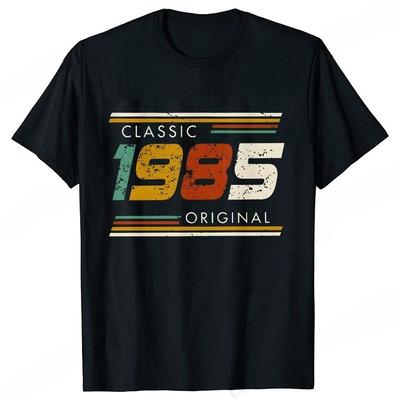 Modisches Geburtstagsgeschenk für Männer T-Shirt Vintage Hergestellt 1985 40. Geburtstag 40 Jahre Alt Oberteile Sommer Streetwear Kurzarm-T-Shirts