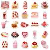 50pcs/set Ins Korean Cake Scrapbook Sticker Pink Color Dessert Series Journal Sticker Cute DIY Decor Laptop Stationery Sticker