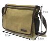 TABIWO Canvas Shoulder A4 PC Perfect for School or Military Simple Design Bag, Crossbody, Large, Size, Pocket, Work, Style, (1. Khaki)