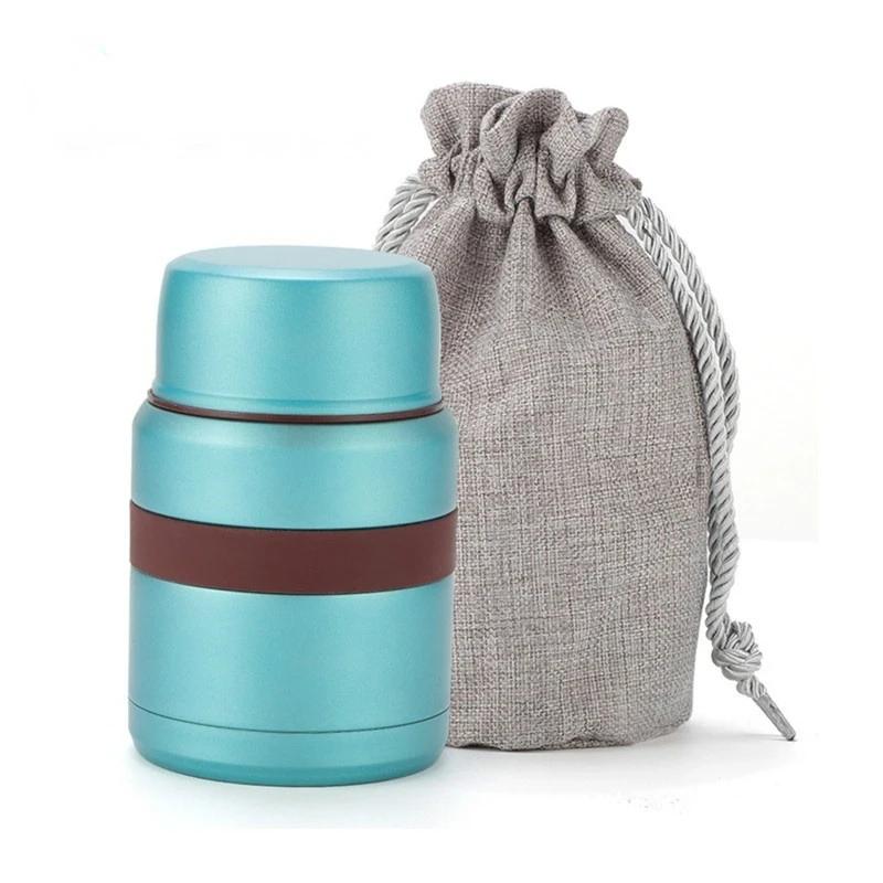 1Pc Thermo Mug Vacuum Flask Stainless Steel 350ML 500ML Mini Lunch Box with Hot Food Container 3 Colors