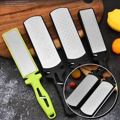 Affilacoltelli 5 In1 Barre diamantate 400/1000 Coltelli da cucina multiutensile Acciaio al tungsteno Macinazione ceramica Pietra per affilare a doppia faccia