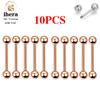5/10PCS G23 Titanium Piercing Long Industrial Barbell Ring Tongue Nipple Bar 14G 16G Internal Thread Ear Cartilage Body Jewelry